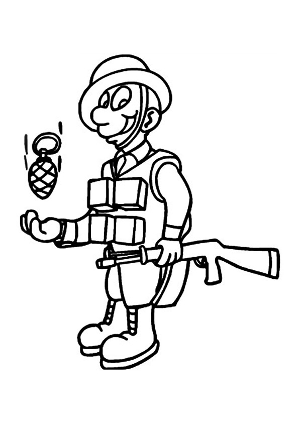 Plansa de colorat cu Militar 38 32